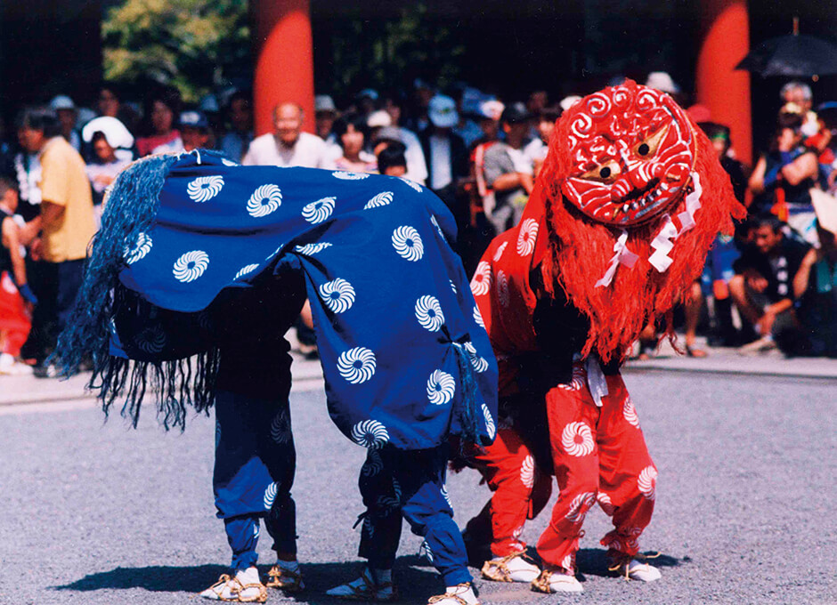 松岡神社の獅子舞